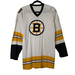Vintage 70s 80s Sandowknit SK Boston Bruins Hockey Jersey Sz M